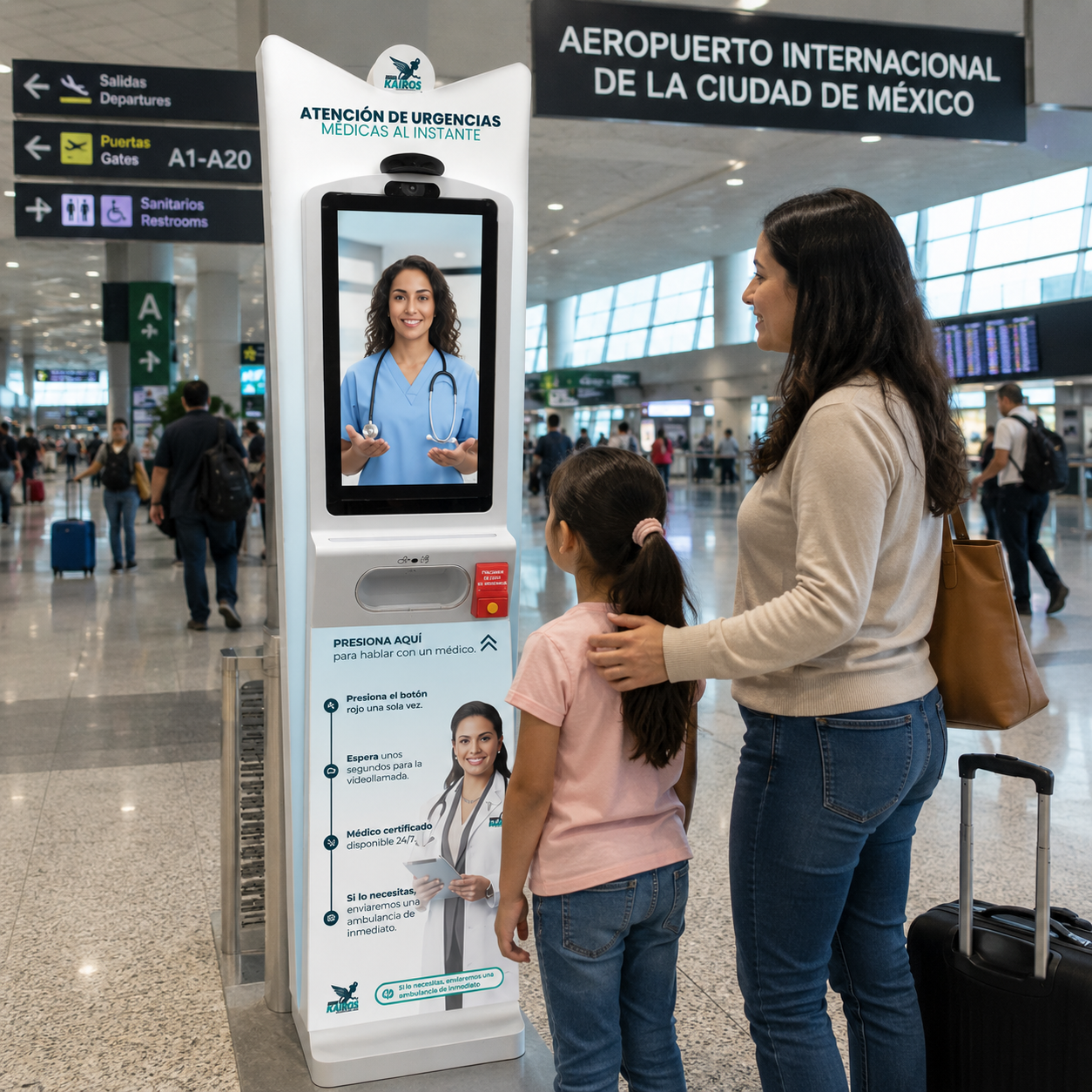 Tótem Medikairos instalado en un aeropuerto